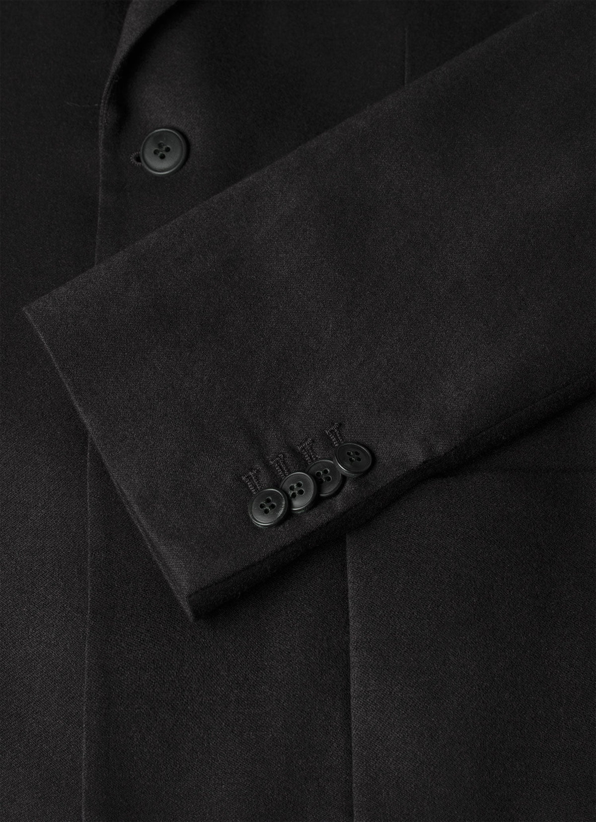 Men's Wool Cashmere Flannel Two-Piece Suit in Charcoal Melange