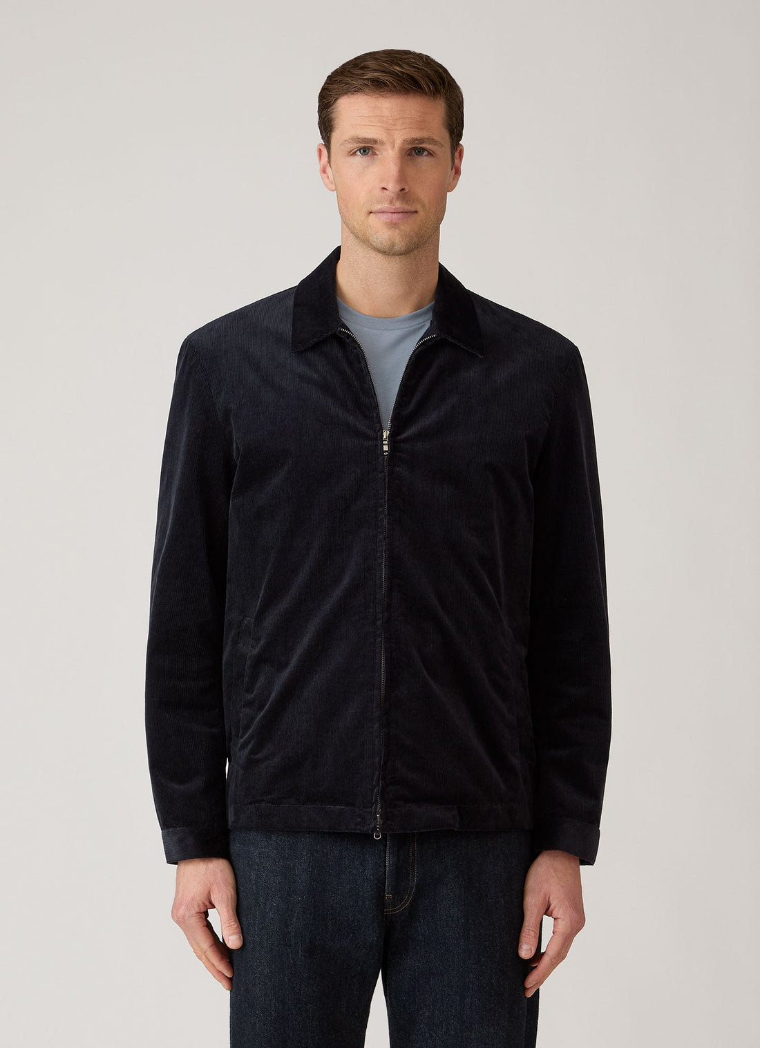 Men's Corduroy Harrington Jacket in Navy