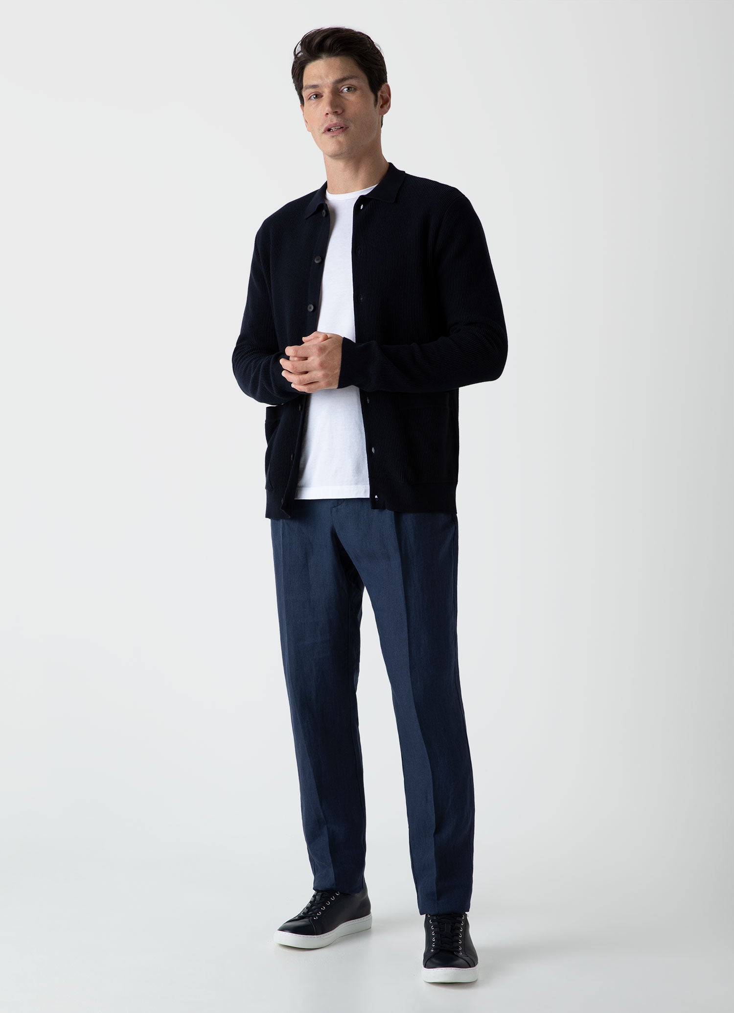 Men's Knitted Jacket in Navy