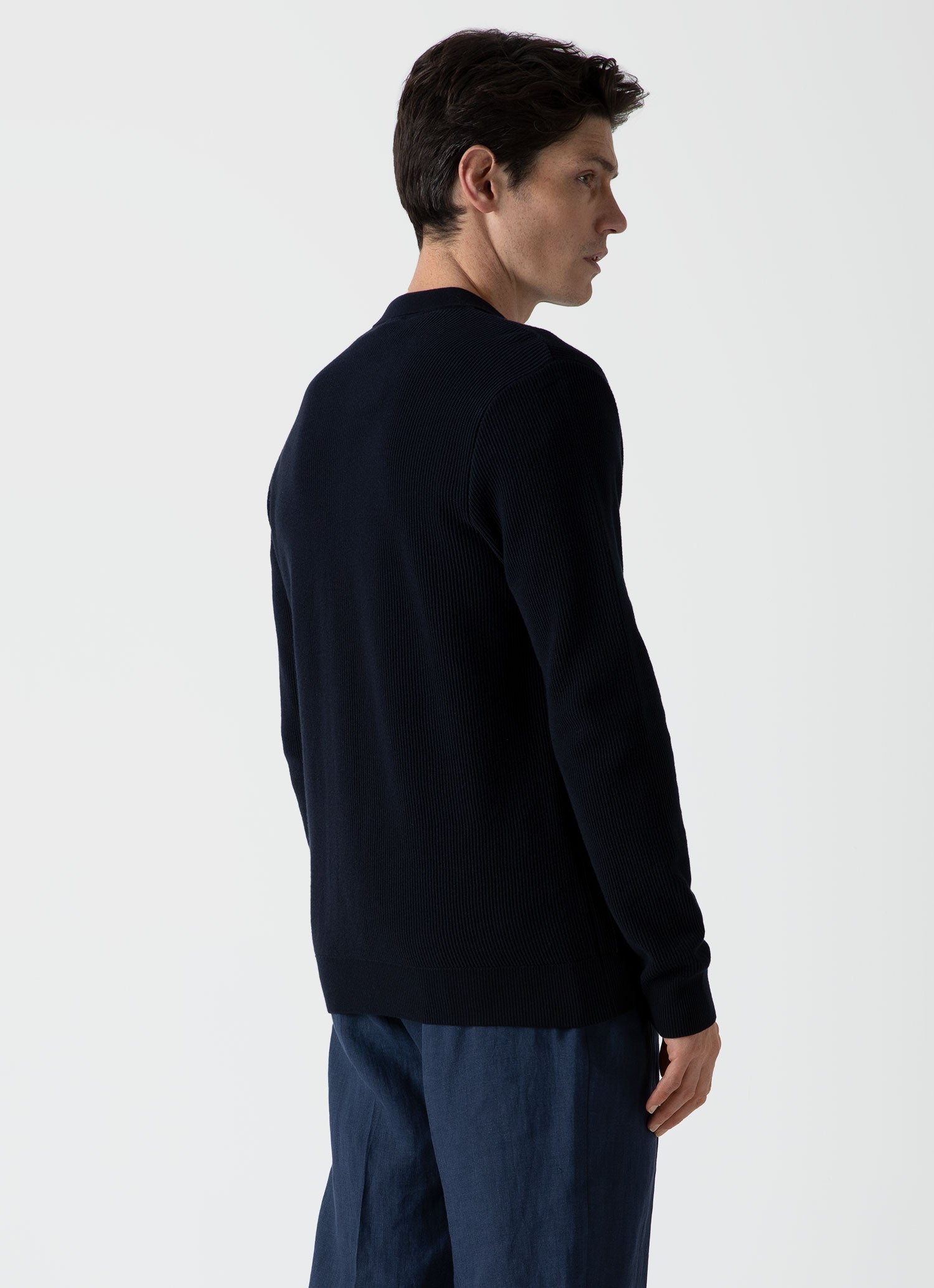 Men's Knitted Jacket in Navy