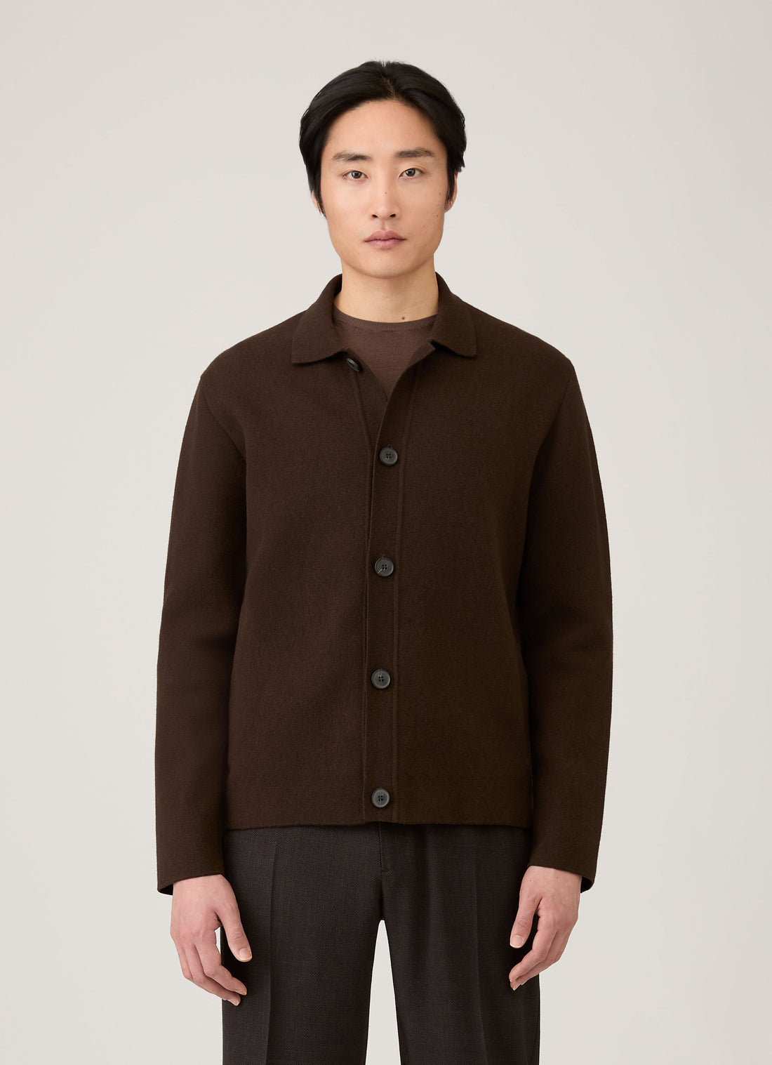Men's Double Faced Jacket in Truffle