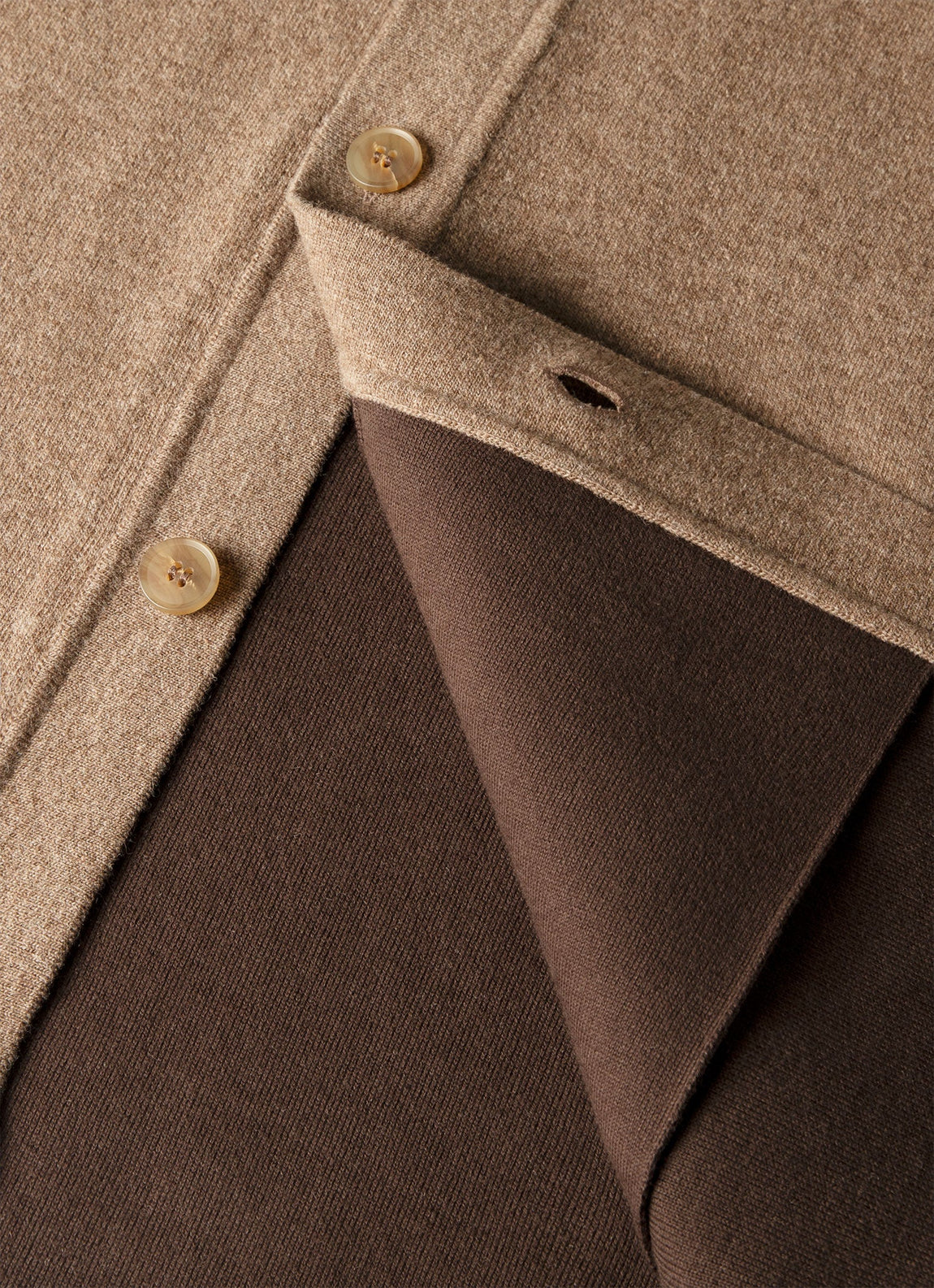 Men's Merino Cotton Double Faced Jacket in Dark Beige