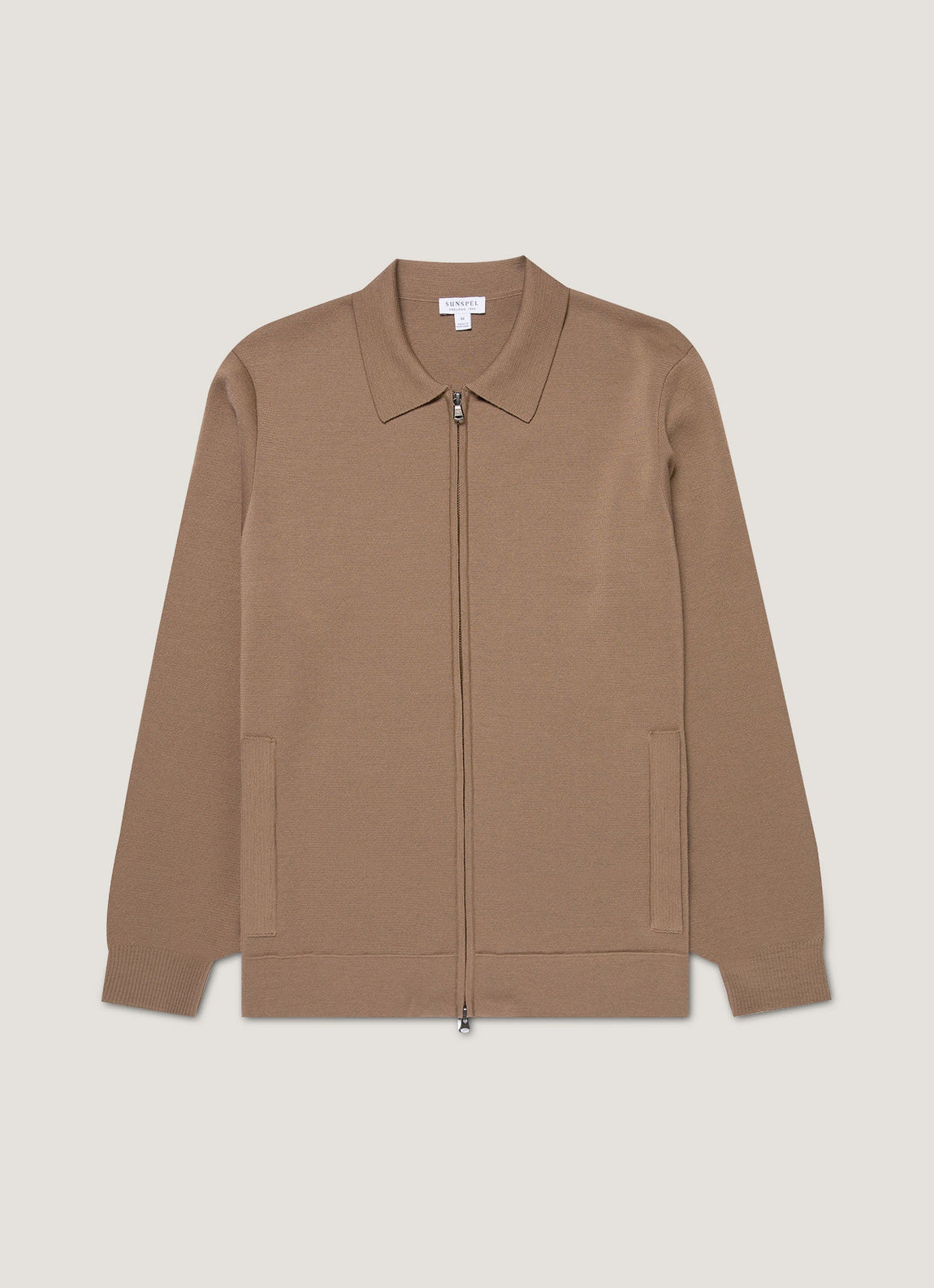 Men's Merino Milano Zip Jacket in Sandstone