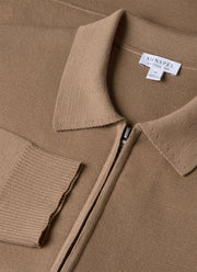 Men's Merino Milano Zip Jacket in Sandstone