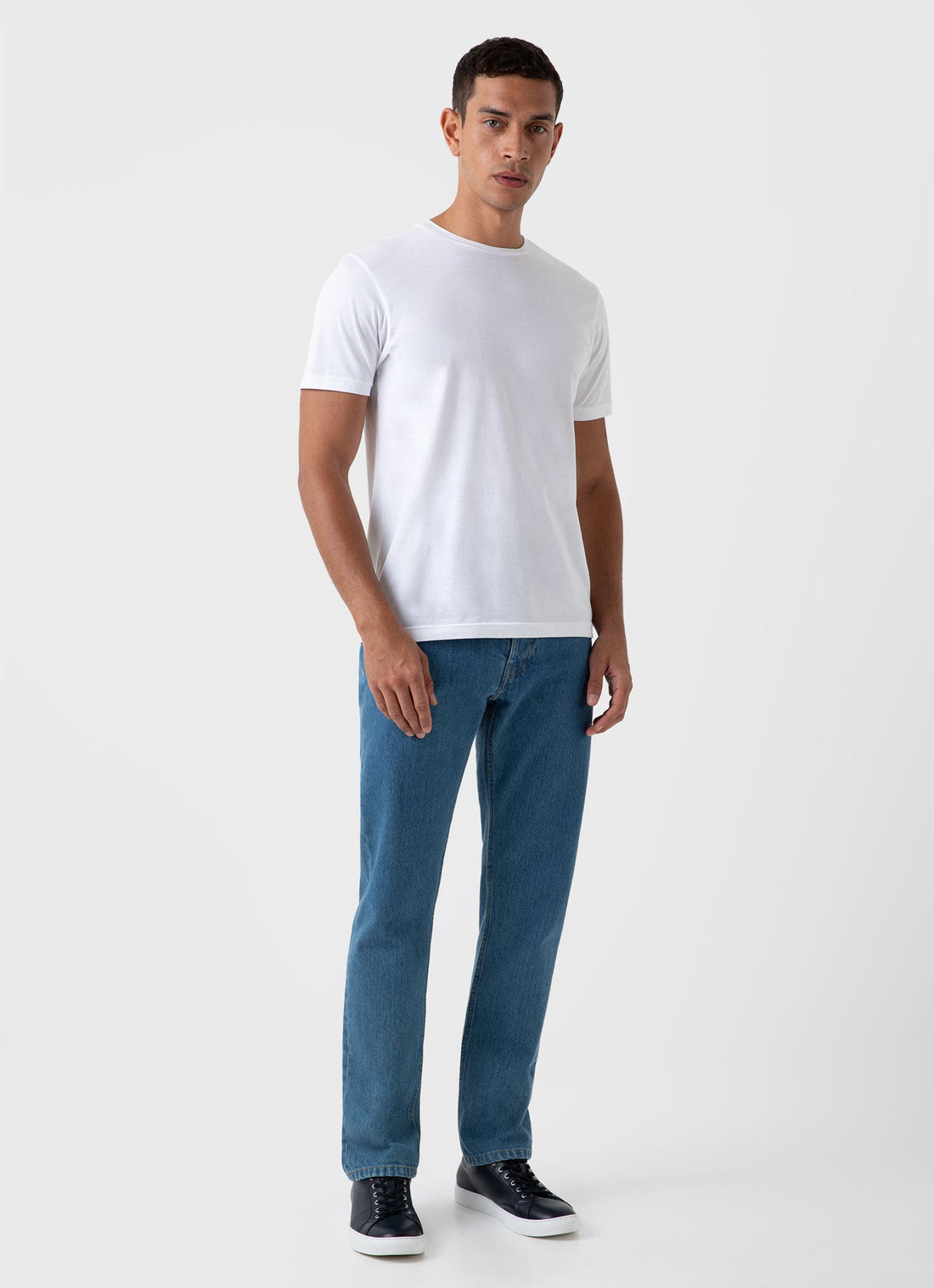 Men's Regular Fit Jeans in Mid Wash Denim