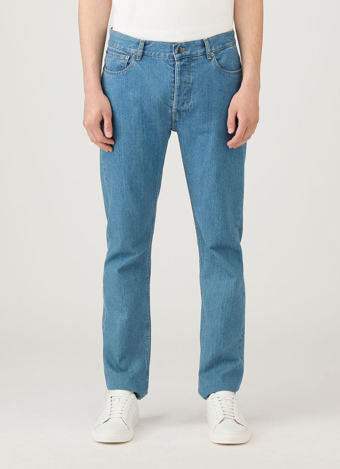 Men's Regular Fit Jeans in Mid Wash Denim