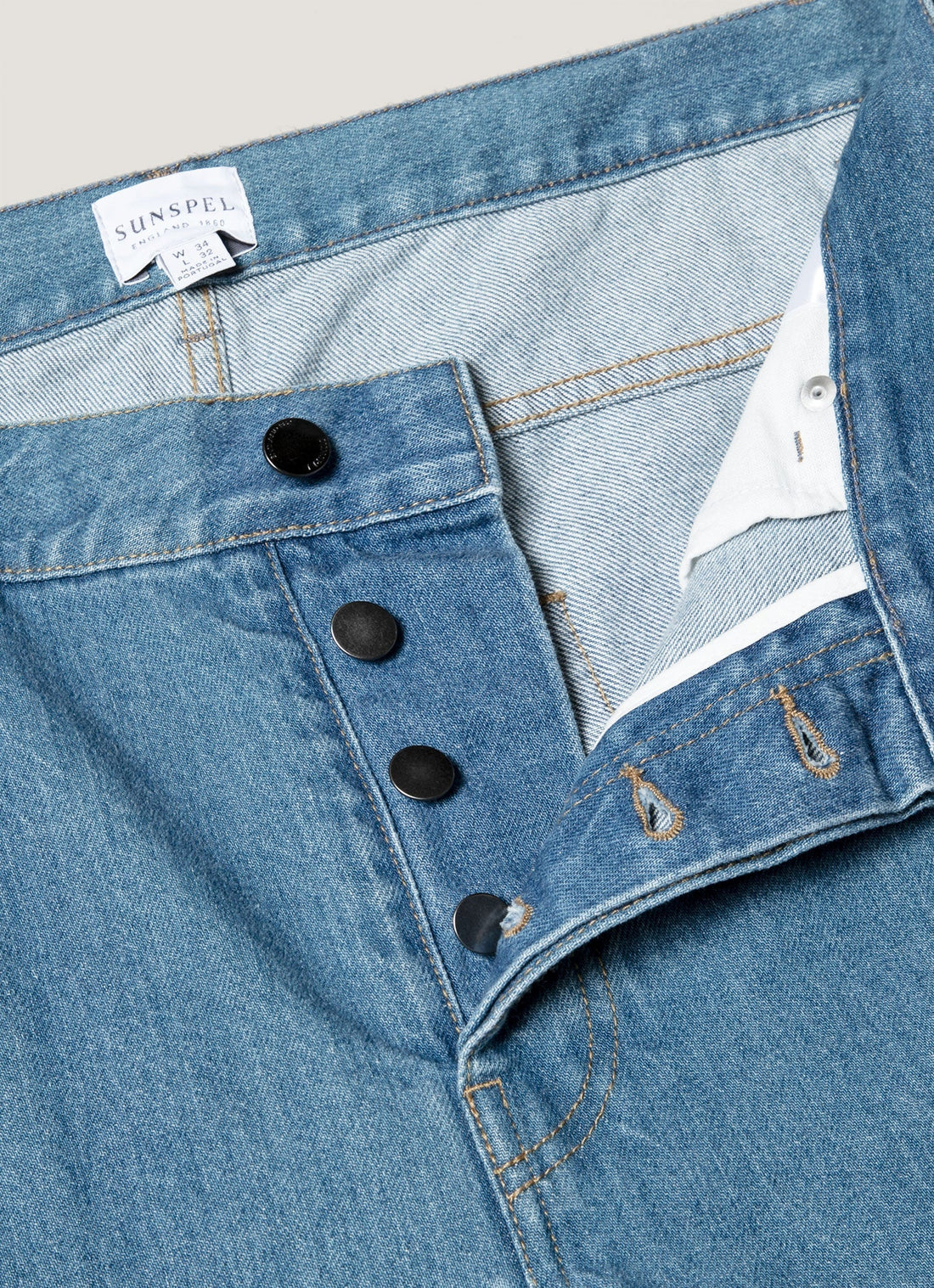 Men's Slim Fit Jeans in Mid Wash Denim