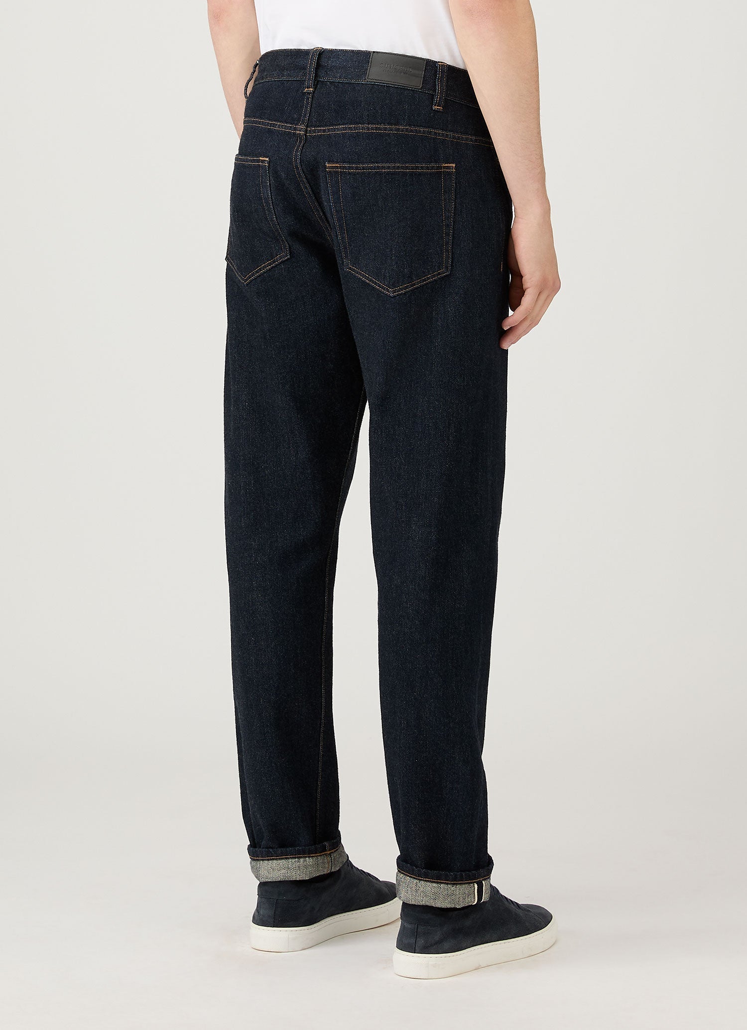 Men's 13oz Japanese Selvedge Denim Jeans in Rinse Wash Denim