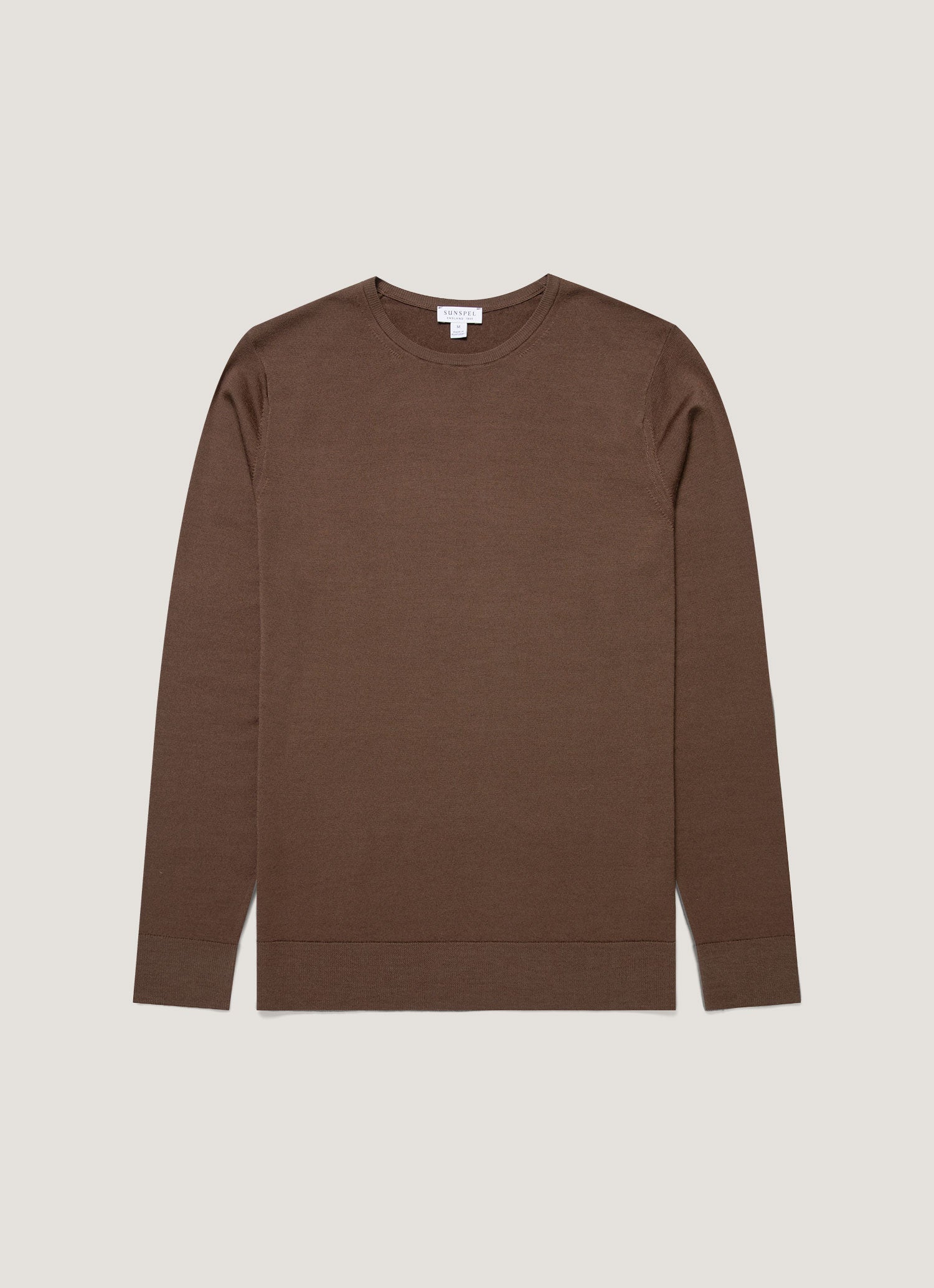 Men's Extra-Fine Merino Crew Neck in Bark