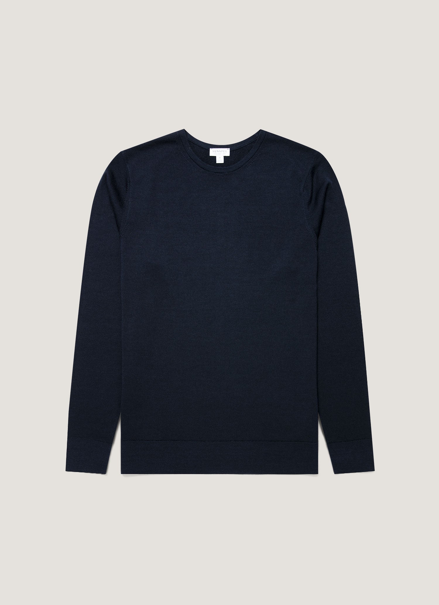 Men's Extra-Fine Merino Crew Neck in Navy