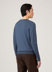 Men's Extra-Fine Merino Crew Neck in Slate Blue