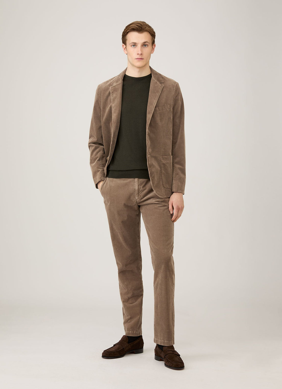 Men's Extra-Fine Merino Crew Neck in Dark Green