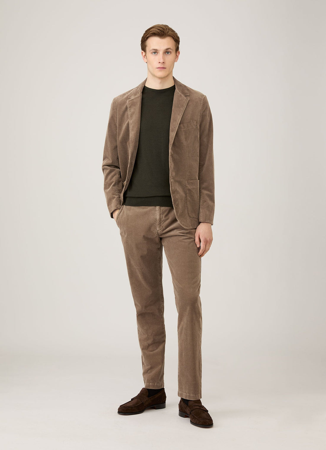 Men's Extra-Fine Merino Crew Neck in Dark Green