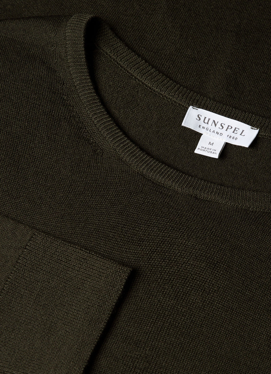 Men's Extra-Fine Merino Crew Neck in Dark Green