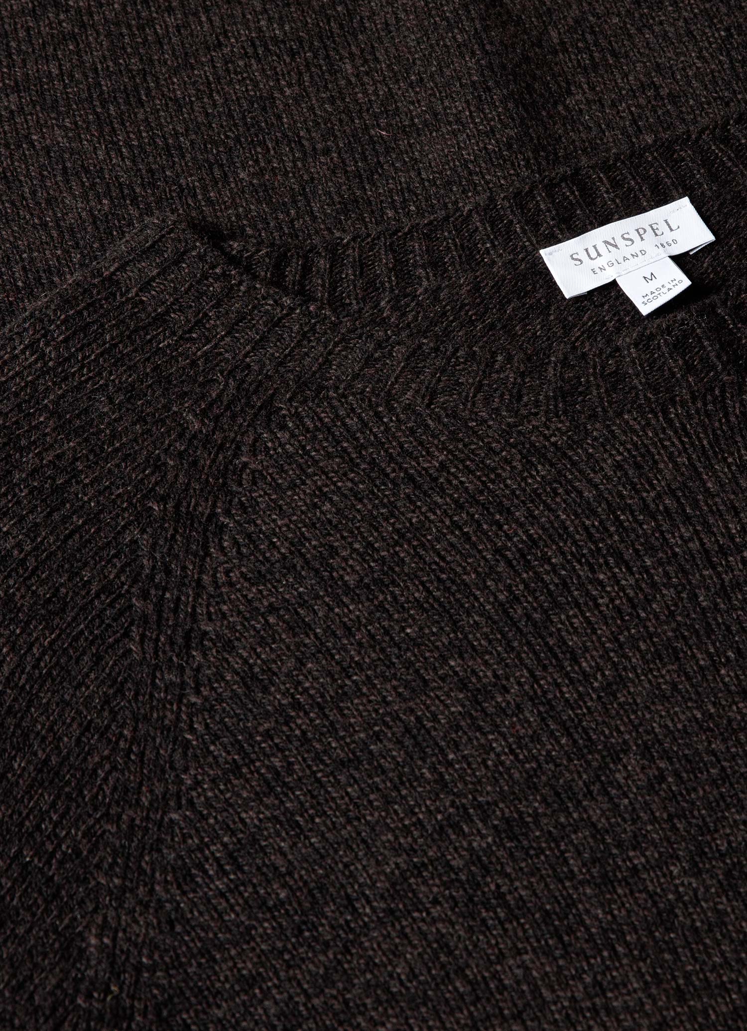 Men's Lambswool Crew Neck Jumper in Coffee Twist