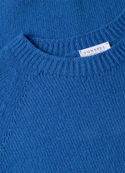 Men's Lambswool Crew Neck Jumper in Cobalt