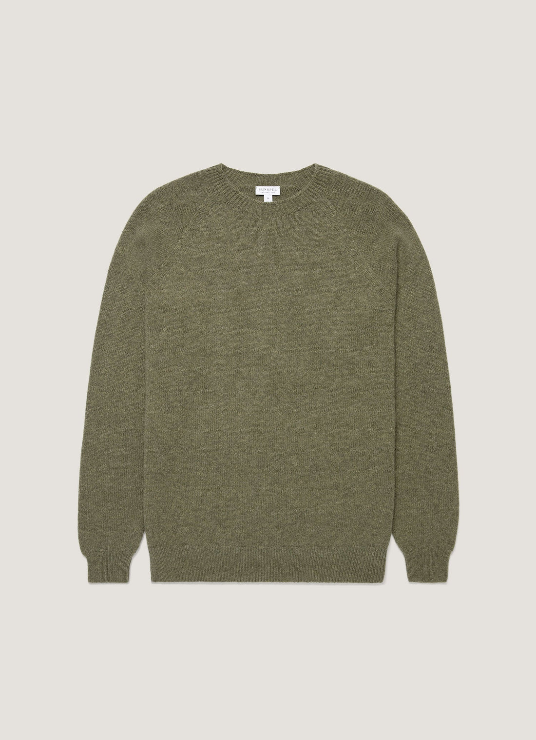 Men's Lambswool Crew Neck Jumper in Sea Moss