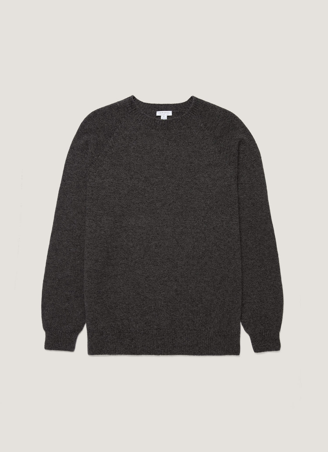 Men's Lambswool Crew Neck Jumper in Dark Green Twist