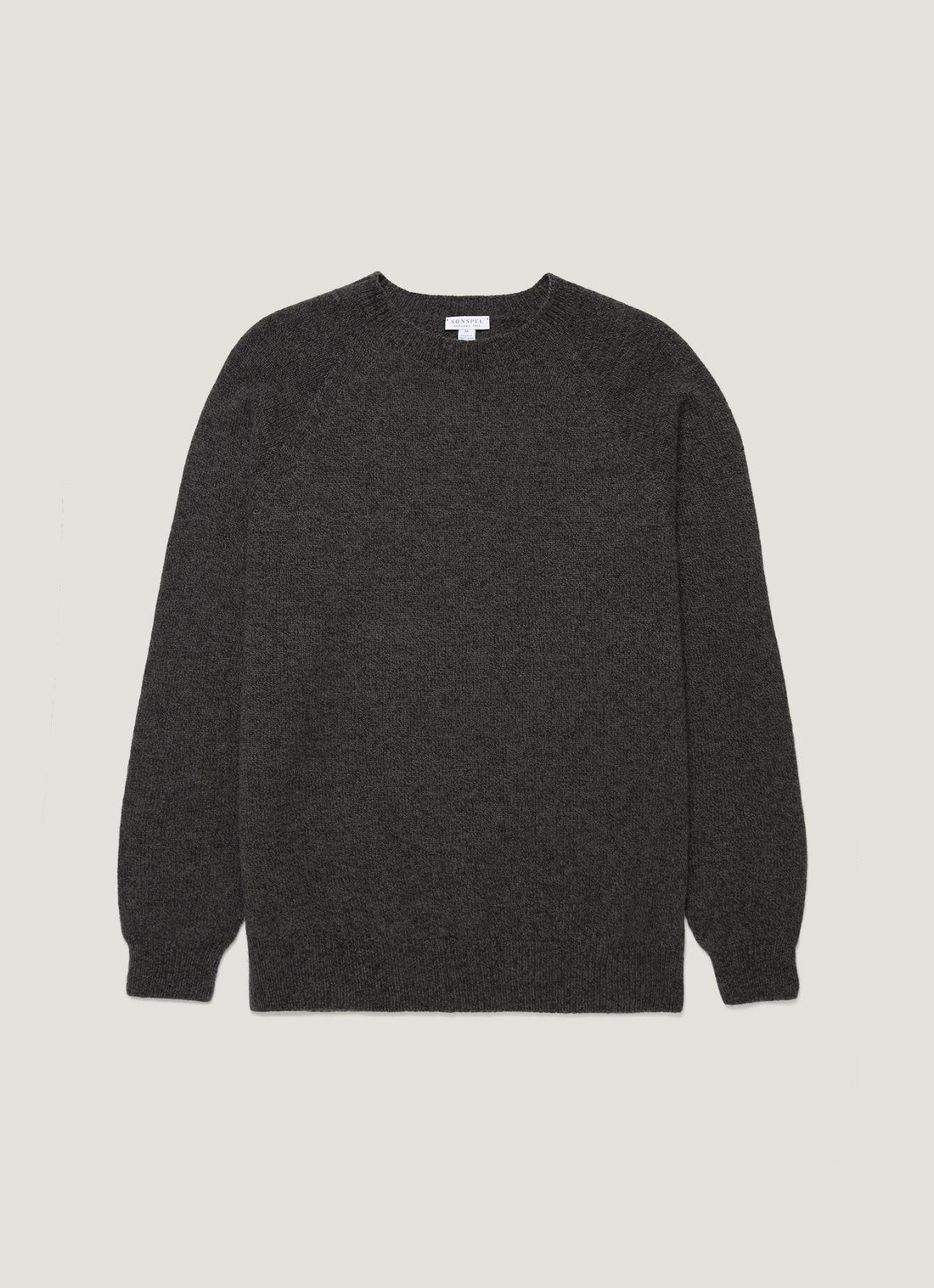 Men's Lambswool Crew Neck Jumper in Dark Green Twist
