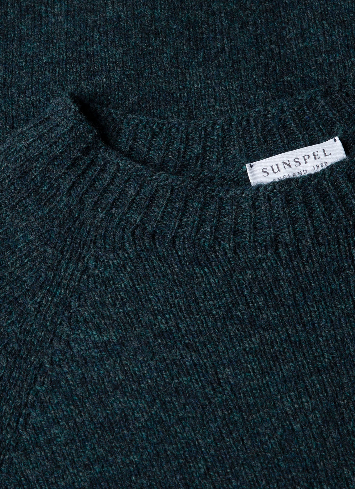 Men's Lambswool Crew Neck Jumper in Dark Petrol Twist