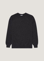Men's Lambswool Crew Neck Jumper in Charcoal Melange