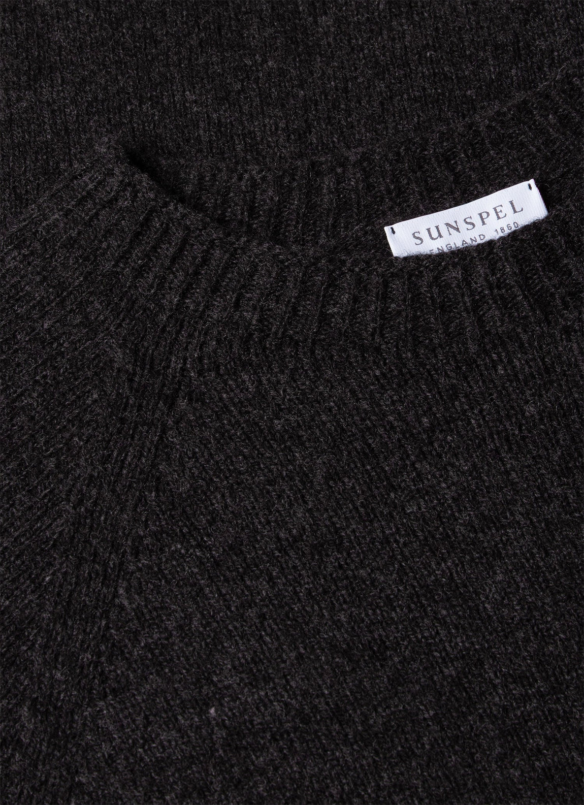 Men's Lambswool Crew Neck Jumper in Charcoal Melange