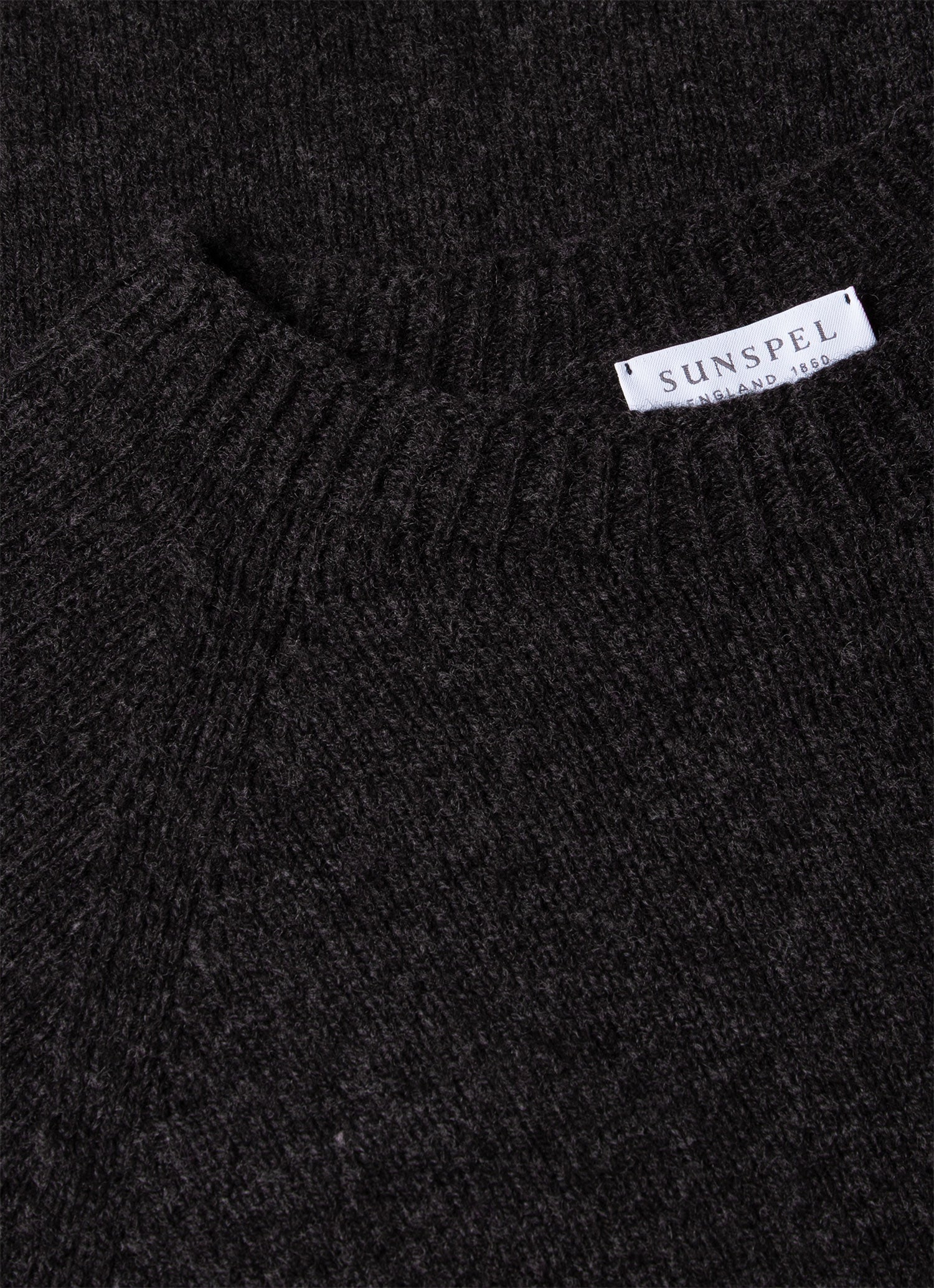 Men's Lambswool Crew Neck Jumper in Charcoal Melange