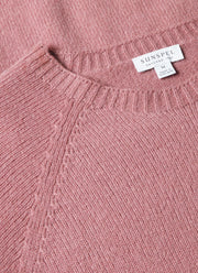 Men's Lambswool Crew Neck Jumper in Vintage Pink