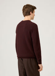 Men's Lambswool Crew Neck Jumper in Bakelite Twist