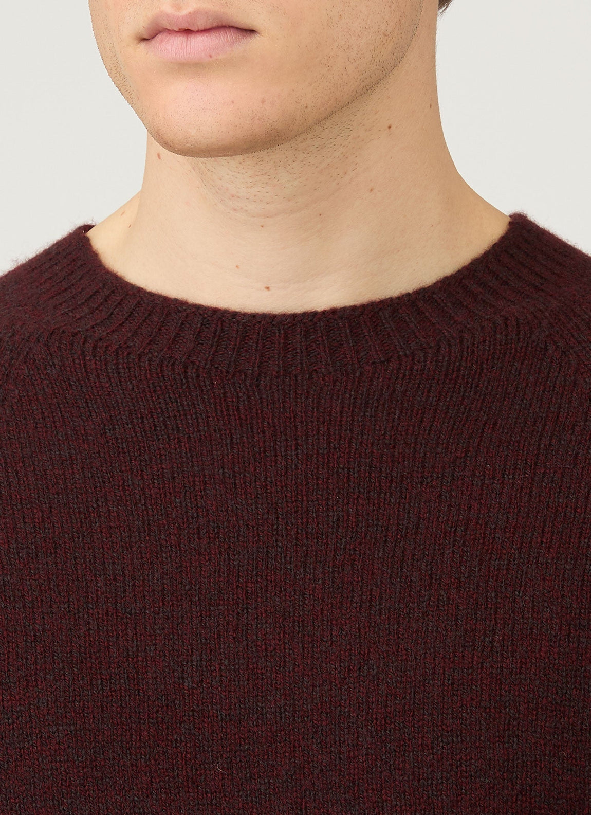 Men's Lambswool Crew Neck Jumper in Bakelite Twist