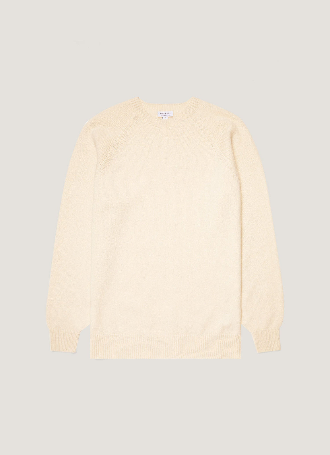 Men's Lambswool Crew Neck Jumper in Ecru
