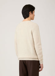 Men's Lambswool Crew Neck Jumper in Oatmeal Melange