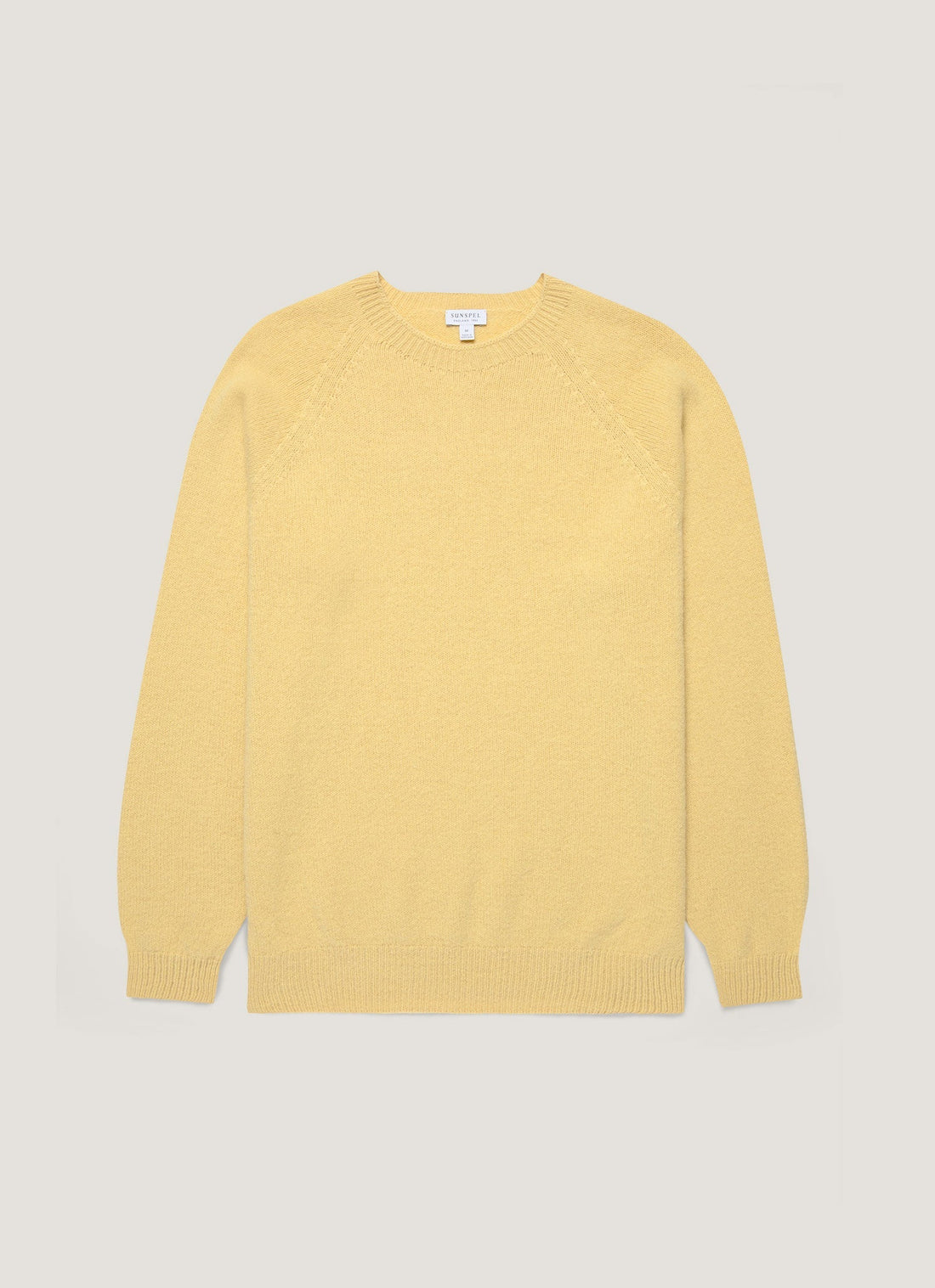 Men's Lambswool Crew Neck Jumper in Dusty Yellow