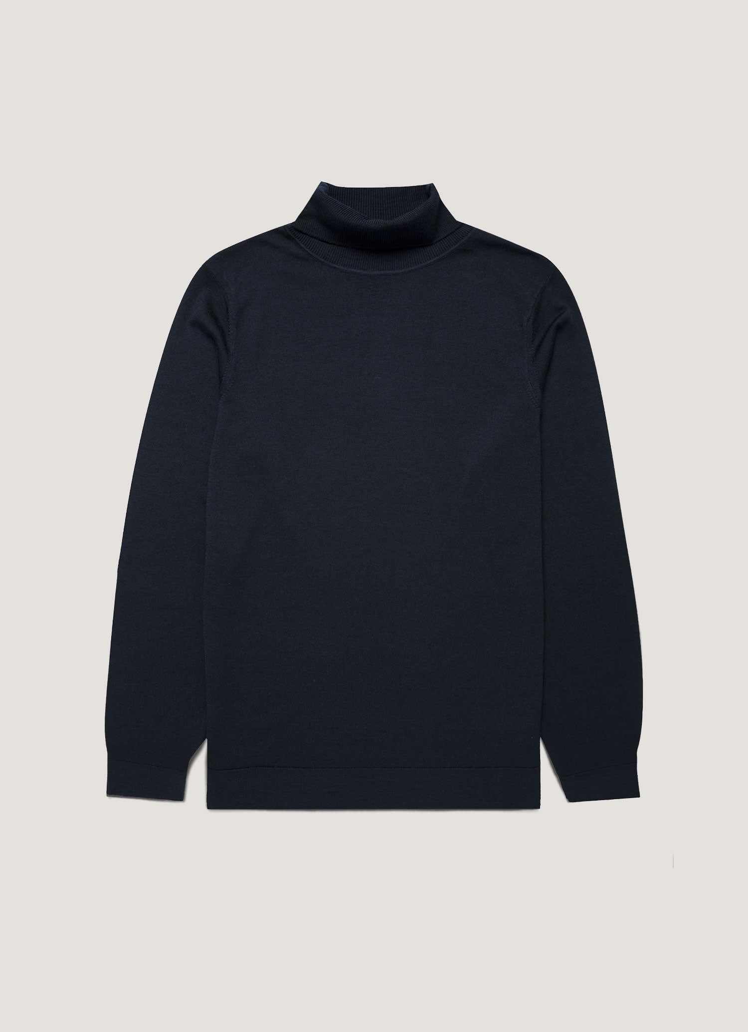Men's Extra-Fine Merino Roll Neck in Navy