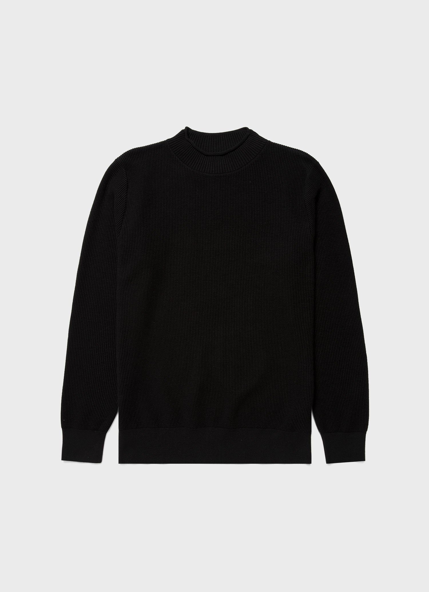 Men's Textured Guernsey Jumper in Black