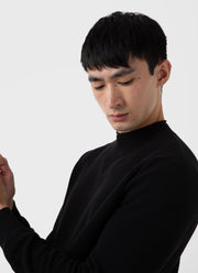 Men's Textured Guernsey Jumper in Black