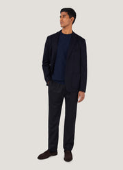 Men's Cashmere Crew Neck Jumper in Navy Melange