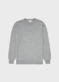 Men's Cashmere Crew Neck Jumper in Grey Melange