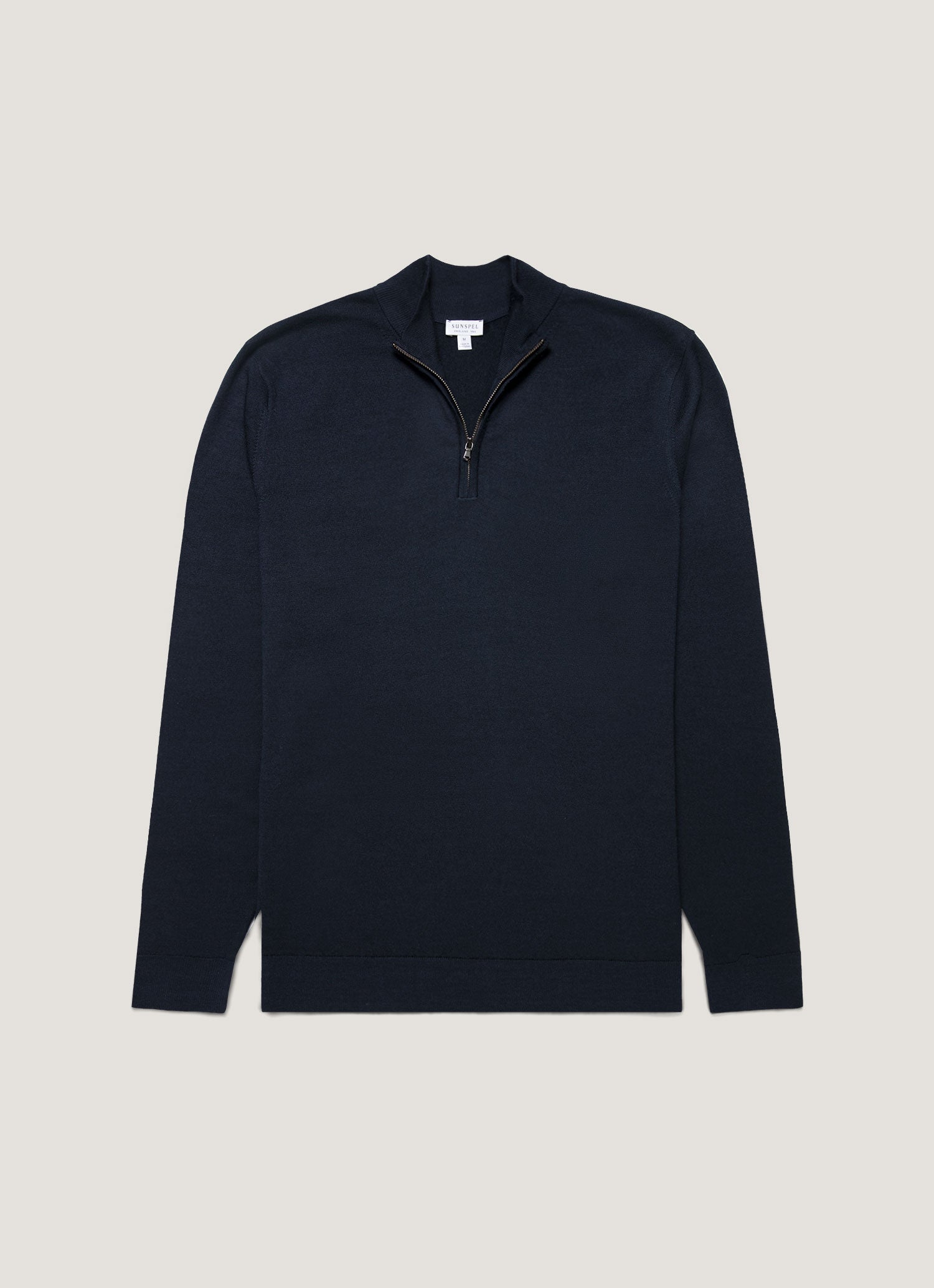 Men's Extra-Fine Merino Zip Neck in Navy