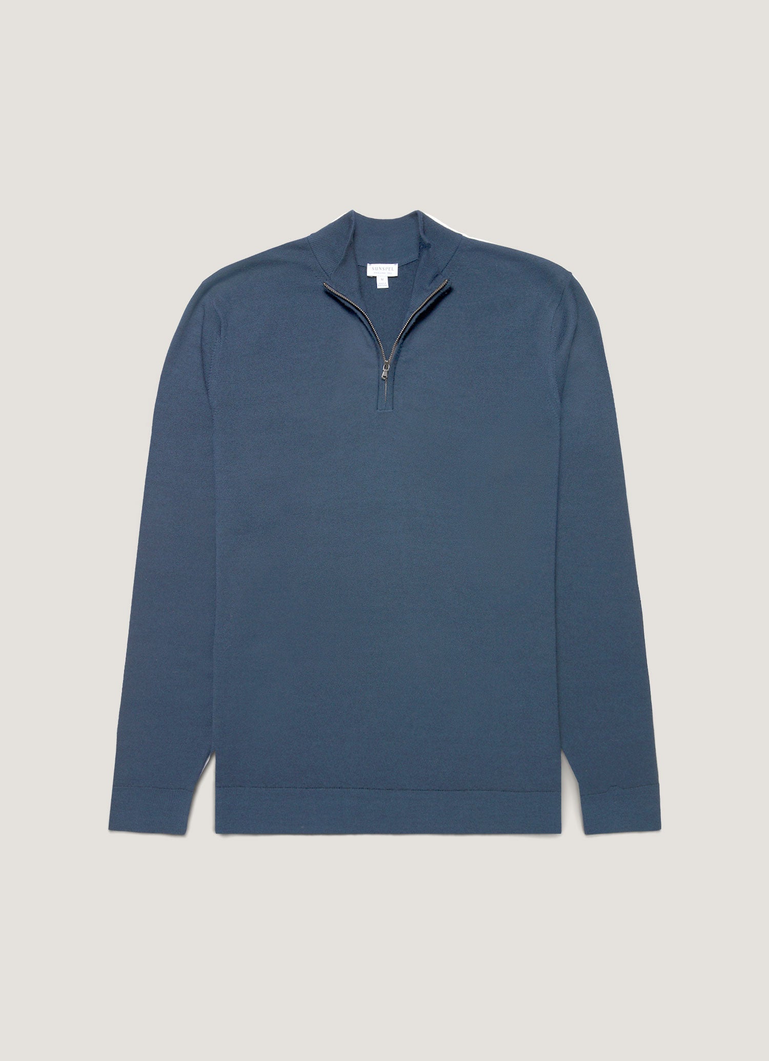 Men's Extra-Fine Merino Zip Neck in Slate Blue