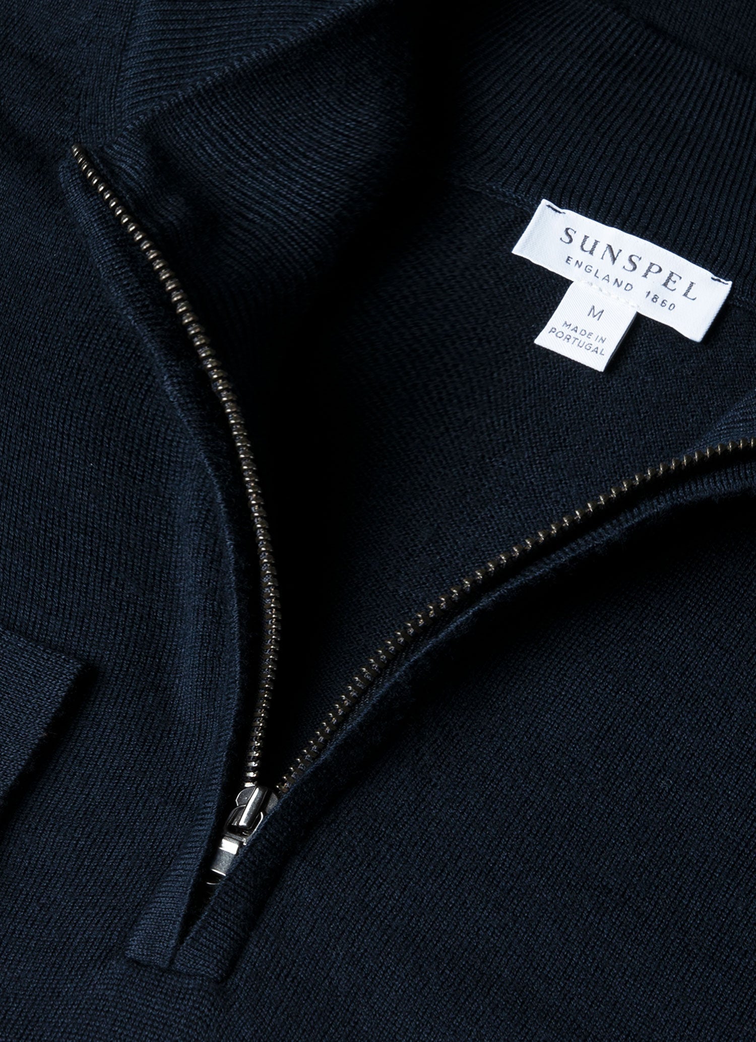 Men's Extra-Fine Merino Zip Neck in Navy