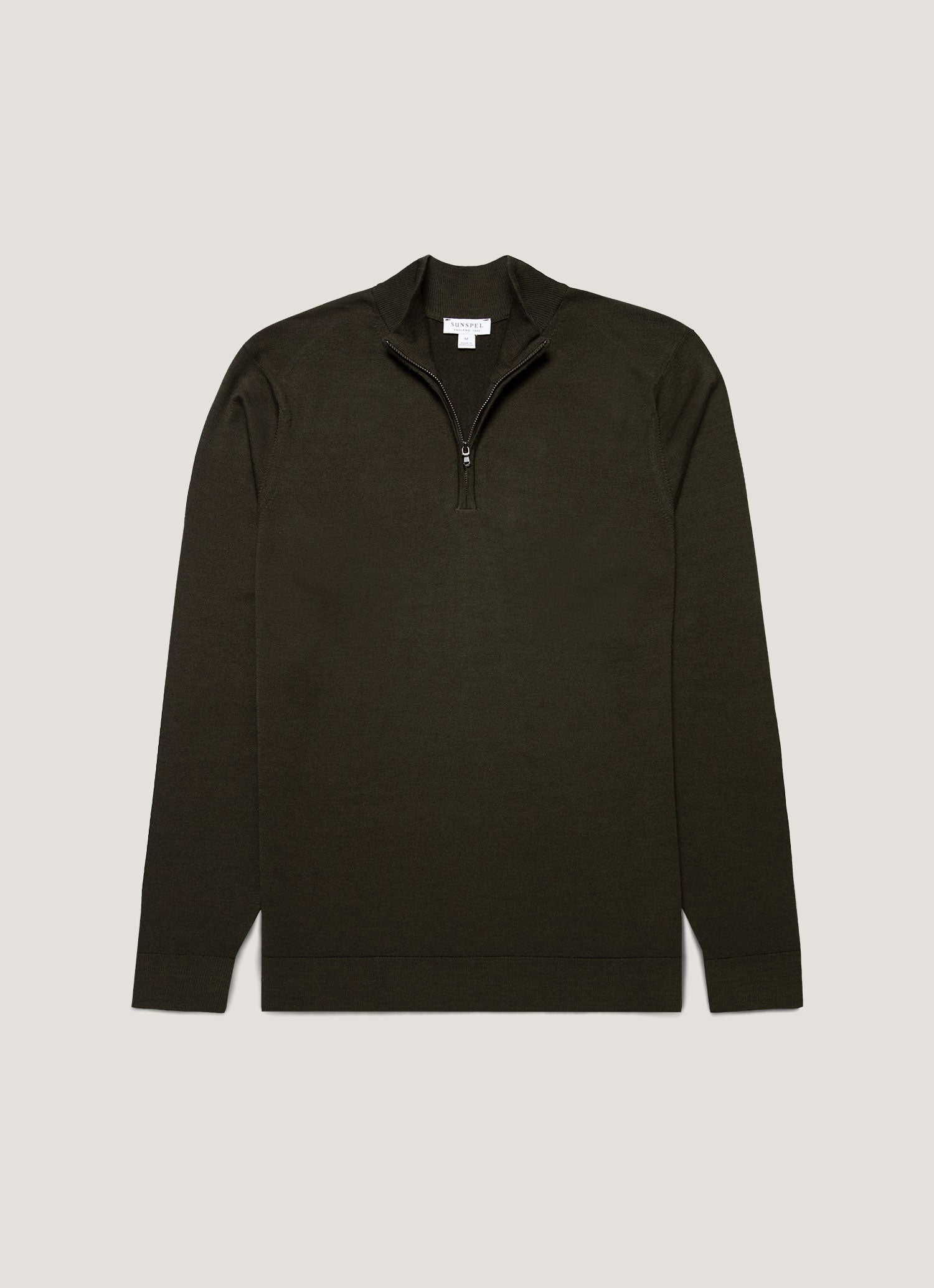 Men's Extra-Fine Merino Zip Neck in Dark Green