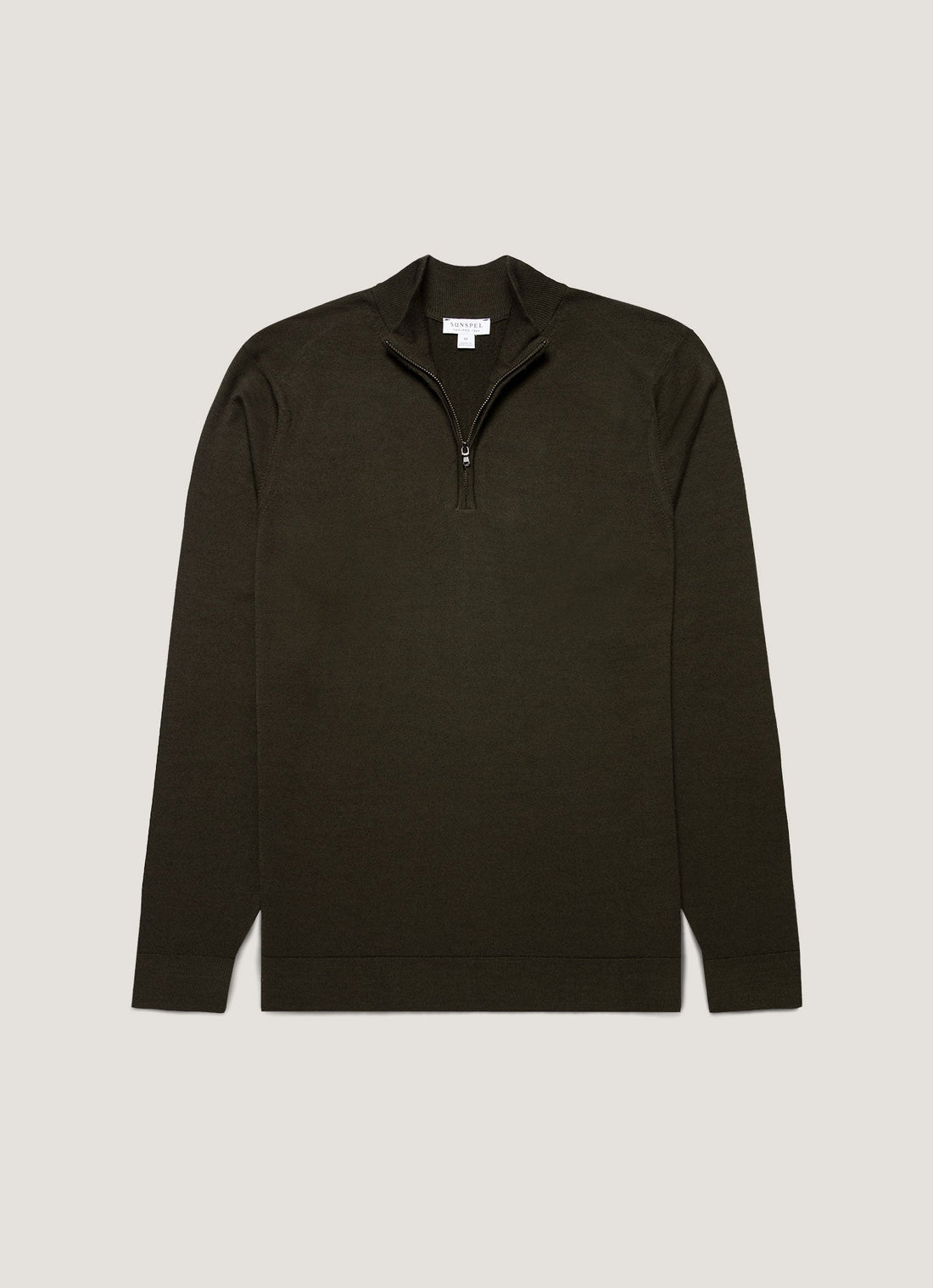 Men's Extra-Fine Merino Zip Neck in Dark Green