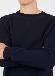 Men's Fine Texture Crew Neck in Navy