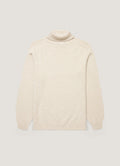 Men's Lambswool Roll Neck in Oatmeal Melange