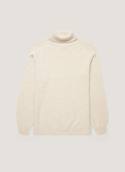 Men's Lambswool Roll Neck in Oatmeal Melange