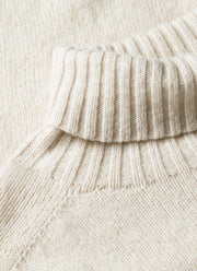 Men's Lambswool Roll Neck in Oatmeal Melange