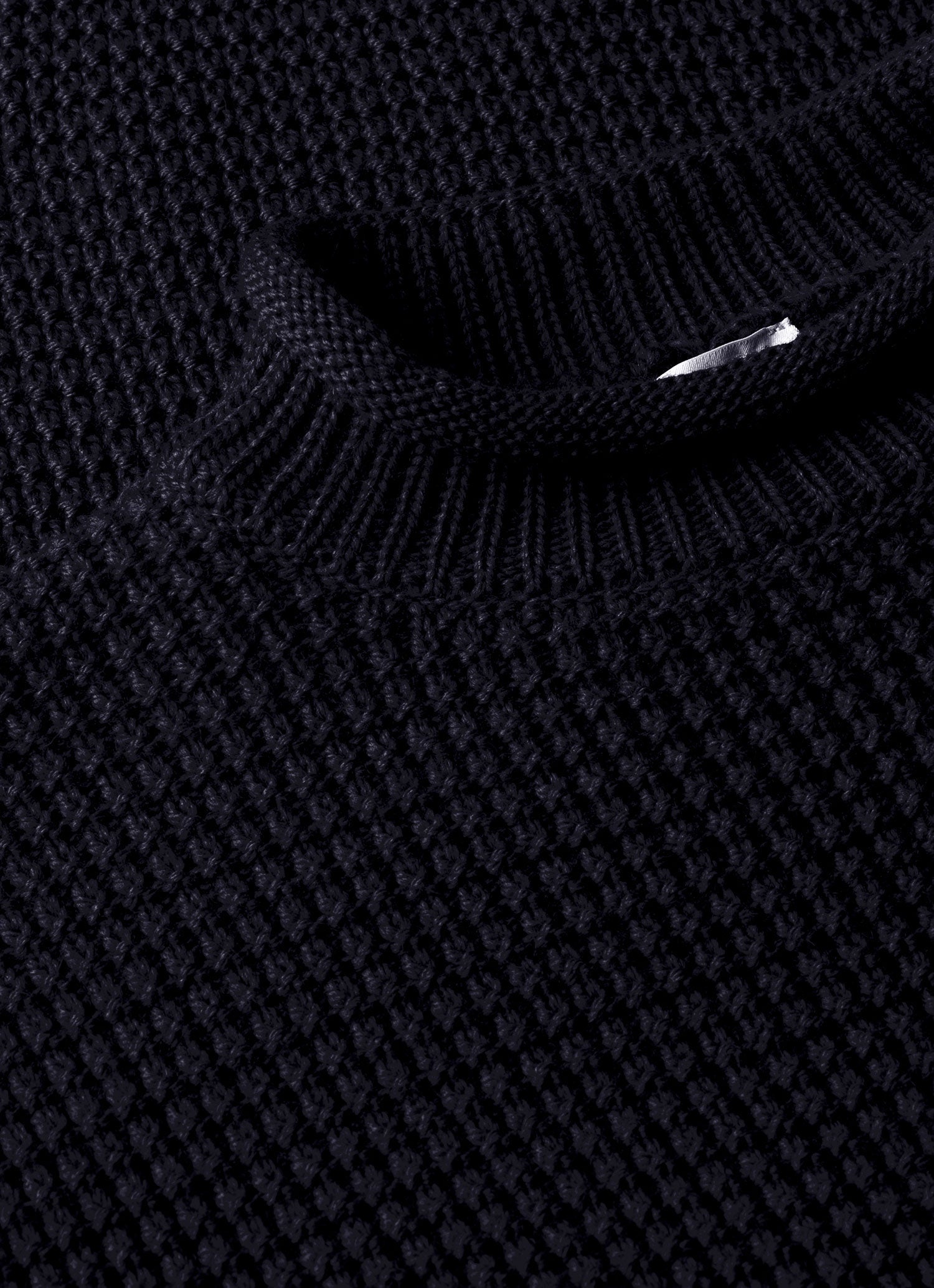 Men's Merino Fisherman Jumper in Navy