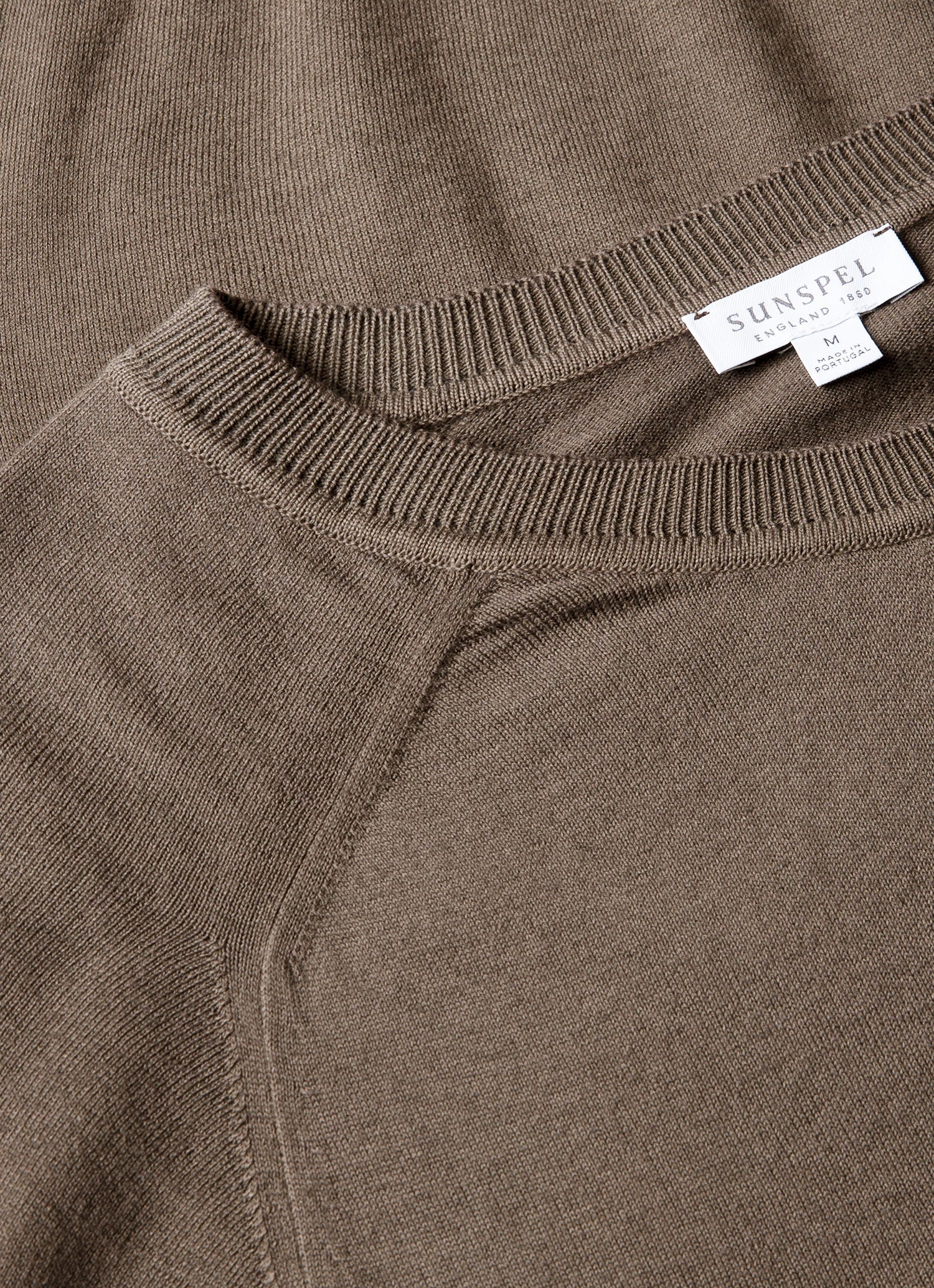 Men's Sea Island Cashmere Crew Neck Jumper in Bark