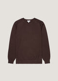 Men's Sea Island Cashmere Crew Neck Jumper in Dark Chocolate